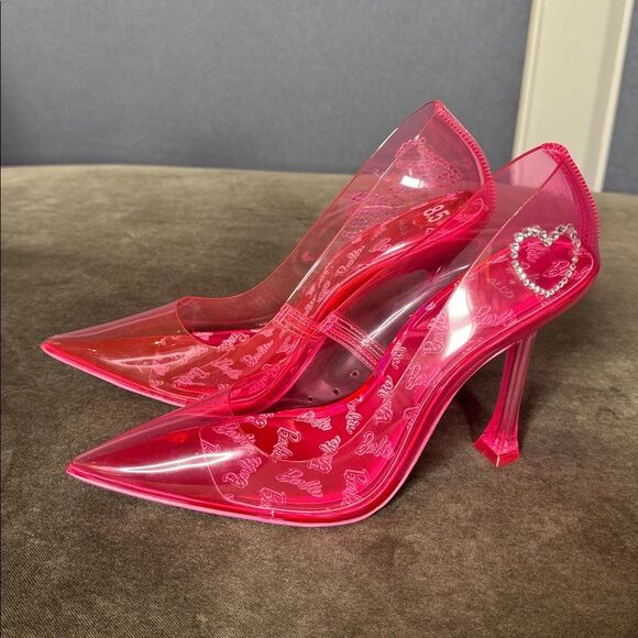 Barbie x ALDO Barbiestessy Collection Pink Translucent Pointed Toe Pumps 8.5 NEW - Picture 7 of 15